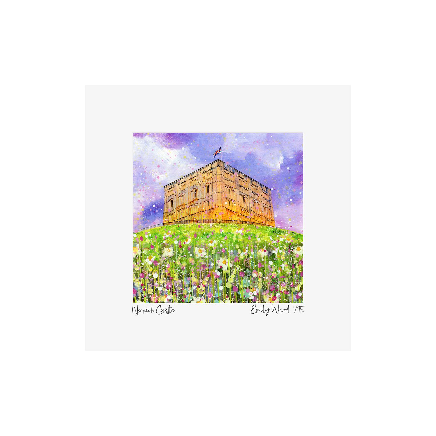 Norwich Castle Square Open Edition Print Norwich Castle Square Open Edition Print