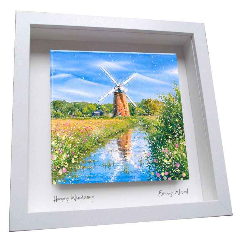 Horsey Windpump Framed Ceramic Tile Horsey Windpump Framed Ceramic Tile