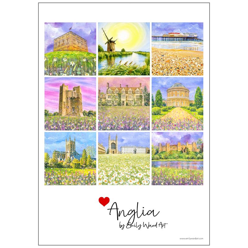 Love Anglia Tea Towel