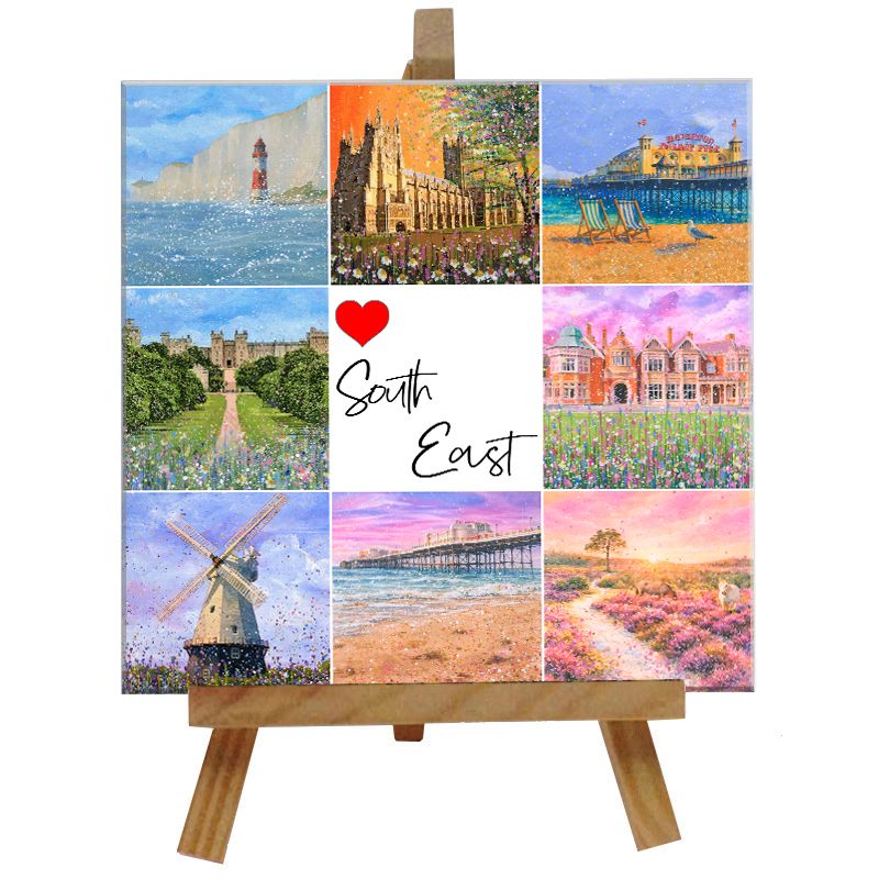 Love South East Ceramic tile with easel