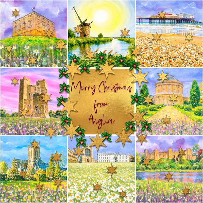 Anglia Merry Christmas Card - Pack of Siz