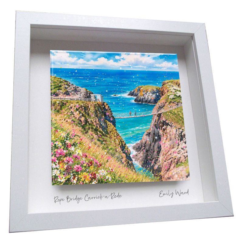 Rope Bridge, Carrick-a-Rede Framed Ceramic Tile Rope Bridge, Carrick-a-Rede Framed Ceramic Tile