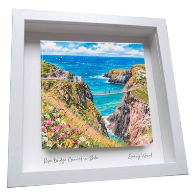 Rope Bridge, Carrick-a-Rede Framed Ceramic Tile Rope Bridge, Carrick-a-Rede Framed Ceramic Tile