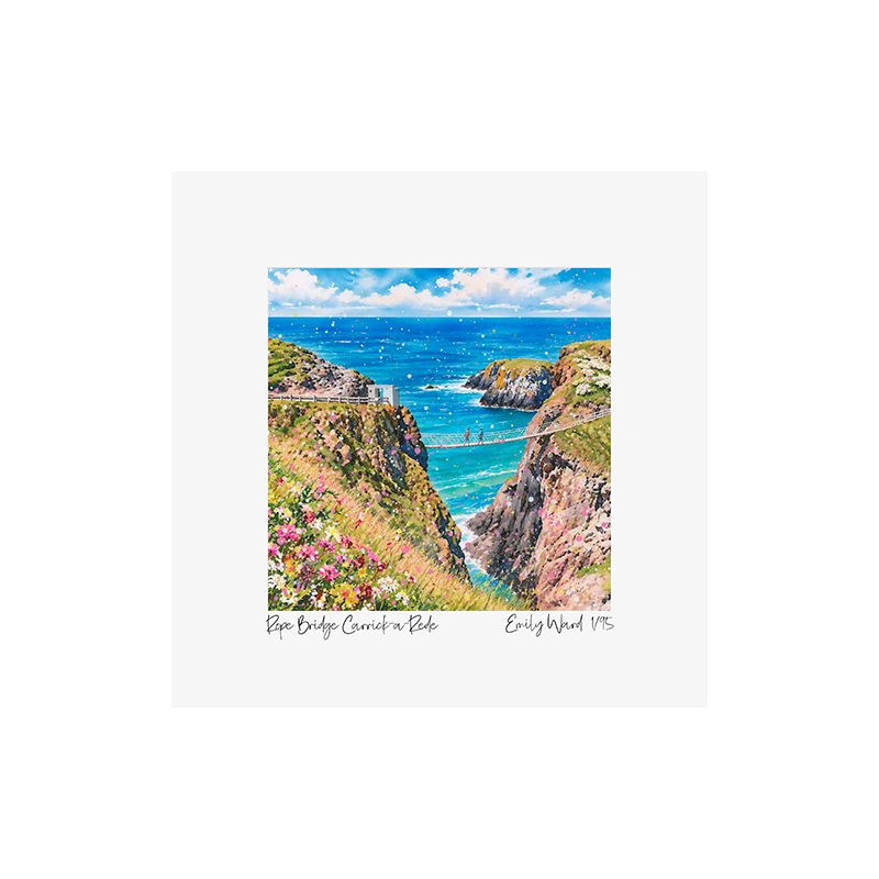 Rope Bridge, Carrick-a-Rede Square Open Edition Print Rope Bridge, Carrick-a-Rede Square Open Edition Print