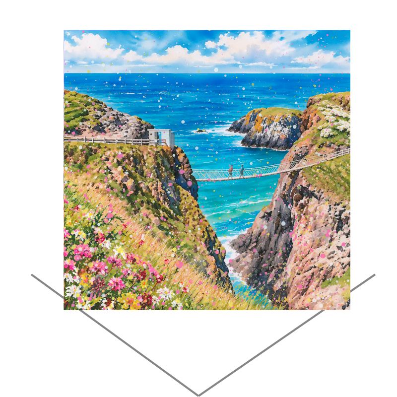 Rope Bridge, Carrick-a-Rede Greeting Card Rope Bridge, Carrick-a-Rede Greeting Card