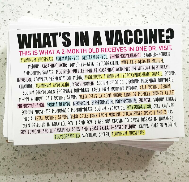 Postcards - What's In a Vaccine? - (50 qty)