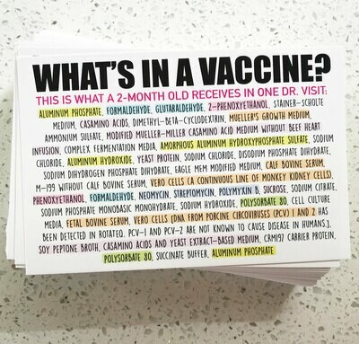 Postcards - What&#39;s In a Vaccine? - (50 qty)