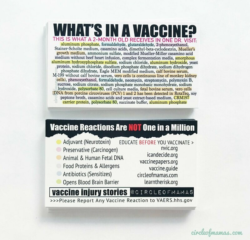 Info Cards - What's In A Vaccine? (qty. 100)