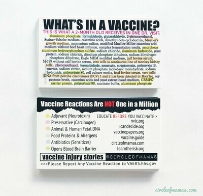 Info Cards - What&#39;s In A Vaccine? (qty. 100)