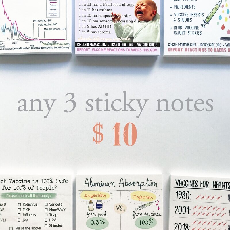 Any 3 Sticky Notes - Your Choice (50 pages each)
