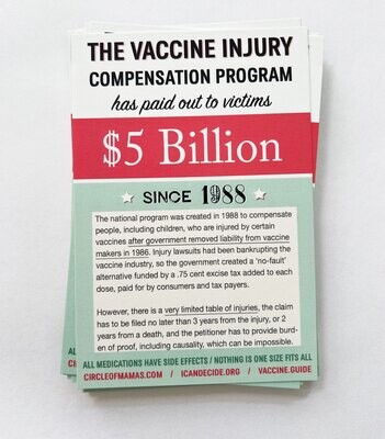 Postcards: Vaccine Injury Compensation / Vaccine Schedule (50 qty.)