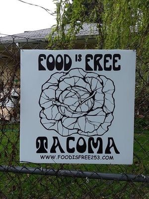 2'x2' Corrugated Plastic Food is Free Tacoma Sign