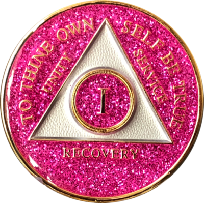 Pink Glitter Medallion Years 1-5 