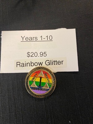 Rainbow Glitter Medallion Years 1-10**Out of 1 Year**