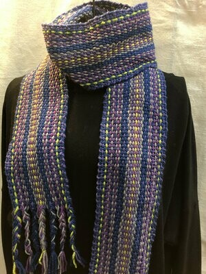 Blue Moon -Handwoven scarf or sash