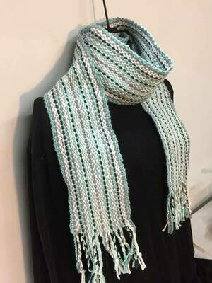 Pale Greens Scarf or Sash- Traditional Irish Handwoven Crios Style