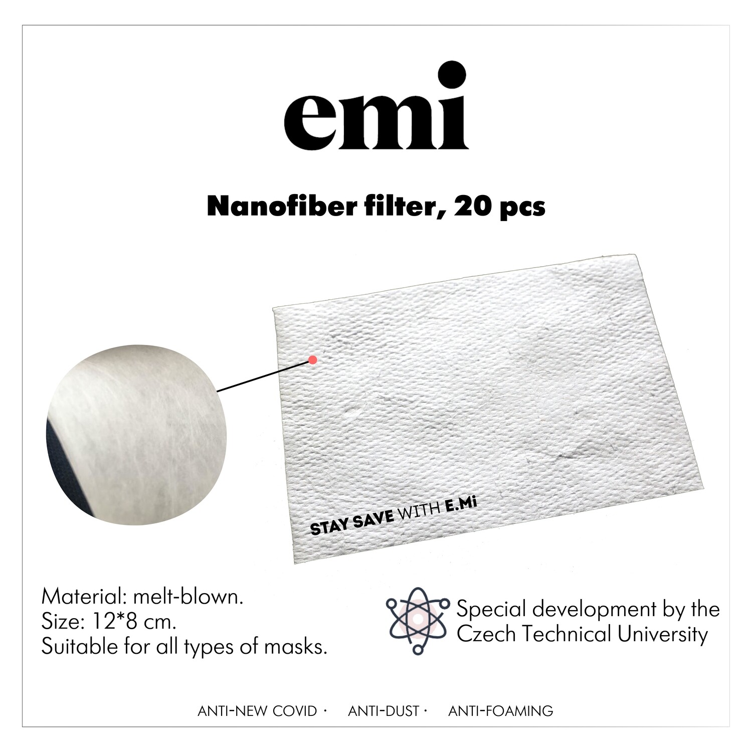 Nanofiber filter, 20 pcs