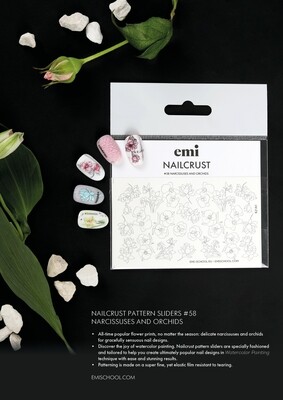 NAILCRUST Pattern Slider #58 Narcissuses and orchids
