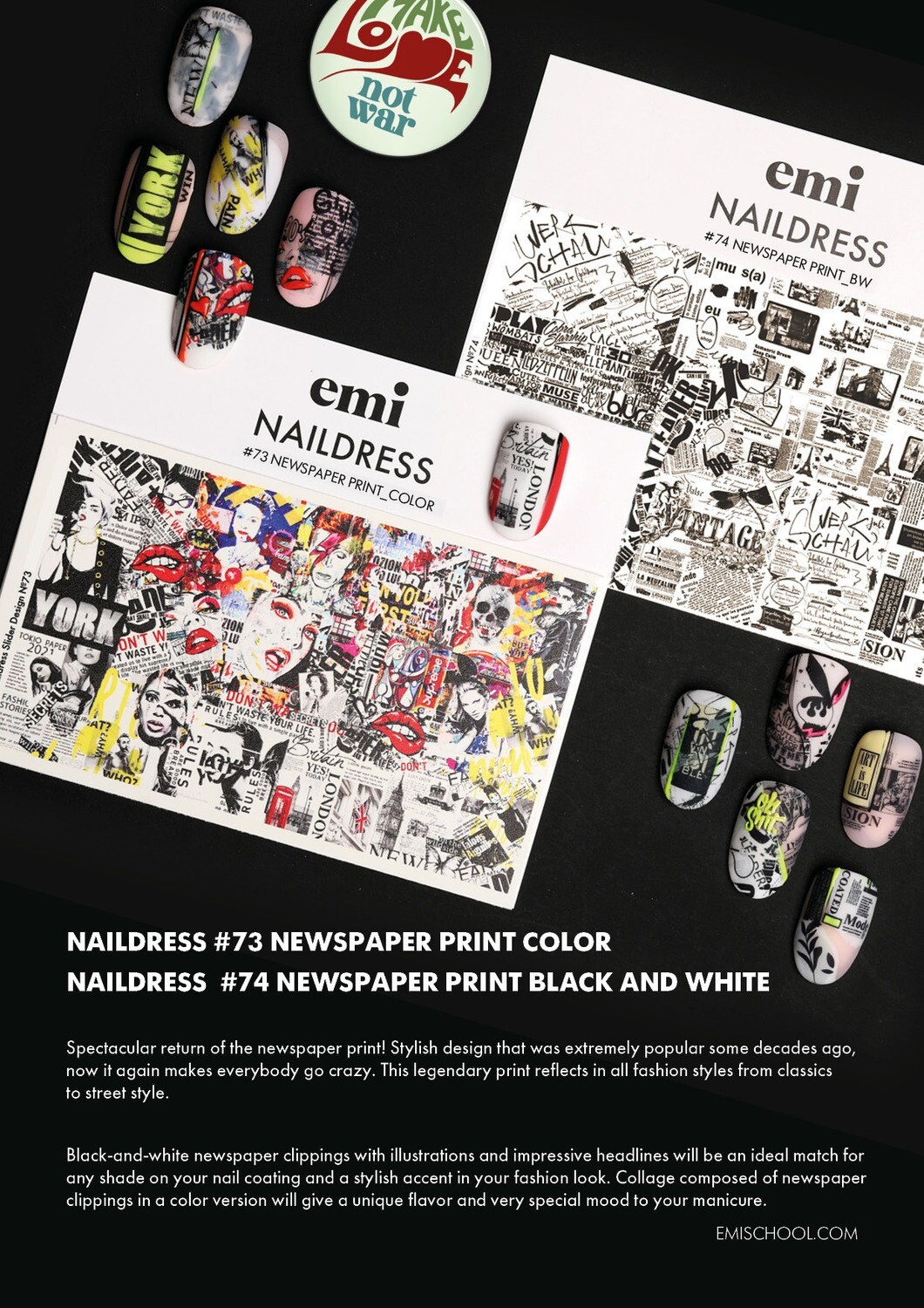 Naildress Slider Design #73 Newspaper print_color