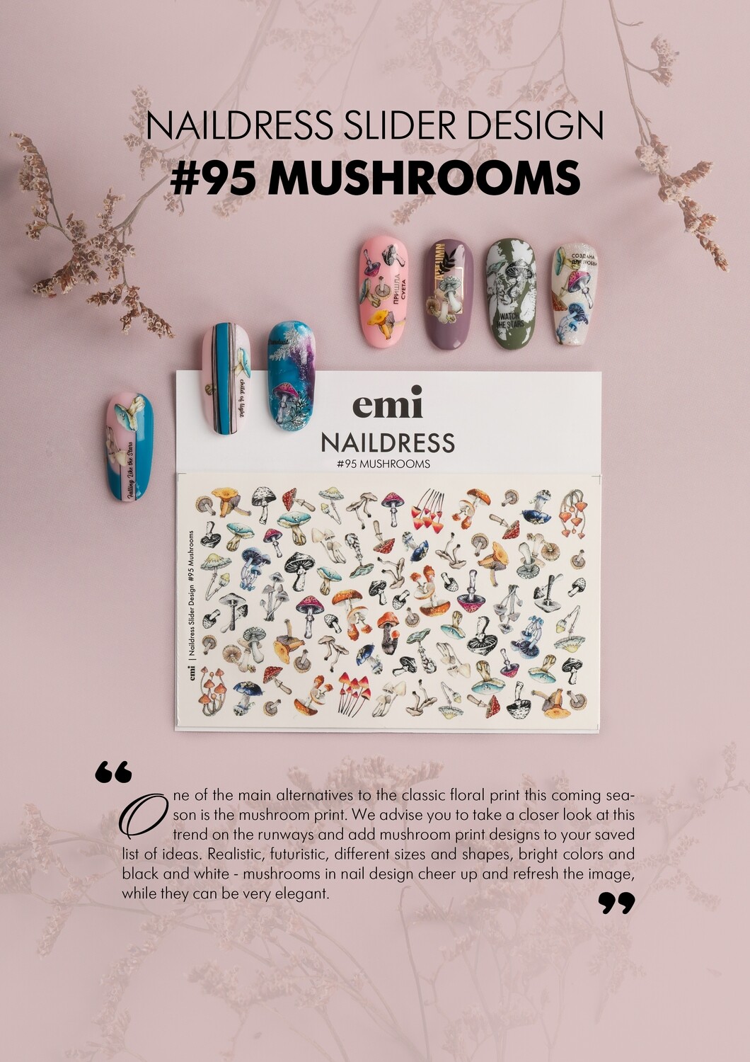Naildress Slider Design #95 Mushrooms