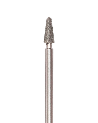 Rounded, cone-shaped diamond coated rotary file, 3 mm, Medium abrasiveness