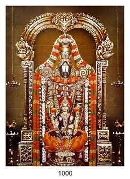 Lord Balaji and Goddess Lakshmi Picture Print with Frame