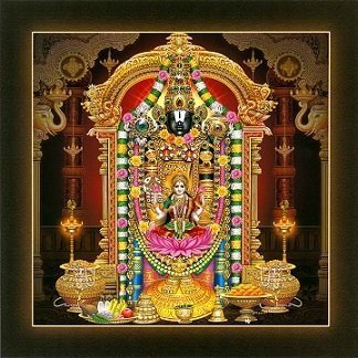 Lord Balaji and Goddess Lakshmi Picture Print with Frame