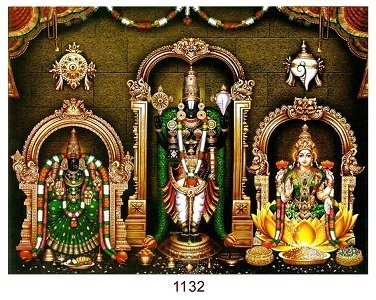 Lord Balaji, Goddess Lakshmi &amp; Padmavati Photo Frame
