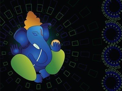 Lord Ganesh Picture Print with Frame