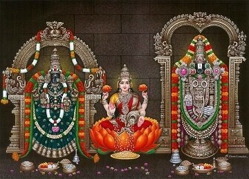 Lord Balaji, Goddess Lakshmi &amp; Padmavati Photo Frame