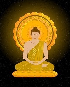 Lord Buddha Printed Art Copy Frame