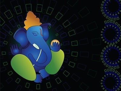 Lord Ganesh Picture Print with Frame