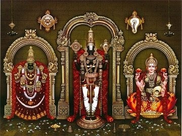 Lord Balaji with Goddess Lakshmi and Padmavathi Photoframe
