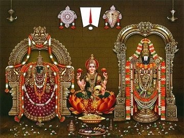 Lord Balaji, Goddess Lakshmi and Padmavati Photo Frame