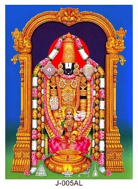Lord Balaji & Goddess Lakshmi Picture Print with Frame