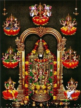 Lord Balaji &amp; Goddess Ashta Lakshmi Photo Frame