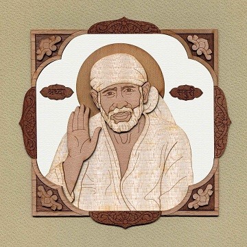 Lord Sai Baba - Wood Work Picture Frame