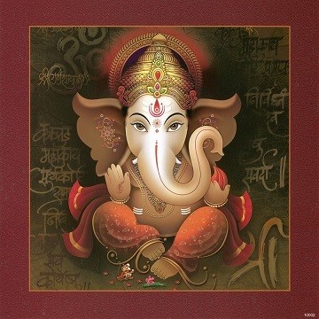 Lord Ganesh - Matt Board Laminated Photo Frame