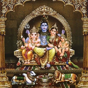Lord Shiva, Ganesh &amp; Goddess Parvati Photo Frame