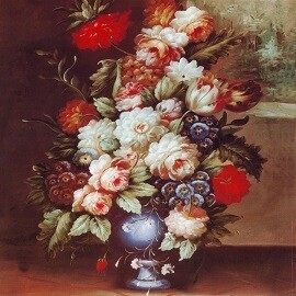 Flower Vase Printed Art Copy with Frame