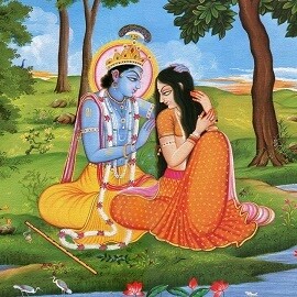 Lord Sri Krishna and Radha Devi - Printed Art Copy with Frame