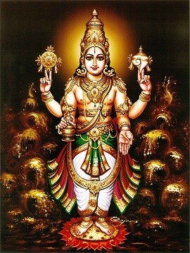 Lord Vishnu Picture Print with Frame