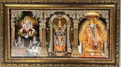 Lord Ganesh, Balaji &amp; Saibaba Photo Frame