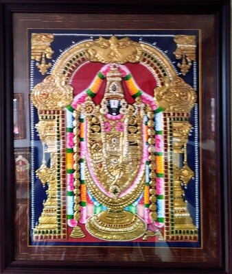 Lord Balaji - Tanjore Art work Gold Foil Frame