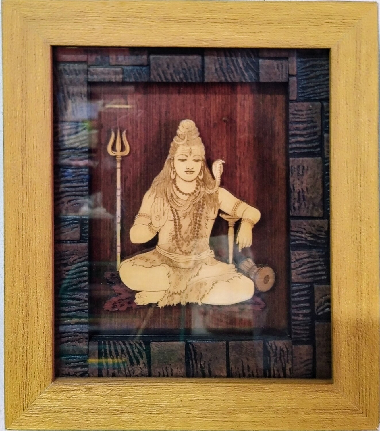 Lord Shiva - Wood Work Picture Frame