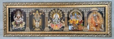 All in One Hindu God images with rich stone work - Photo Frame