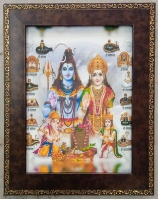 Lord Shiva and Goddess Parvati devi with Jyotirlinga Photo Frame