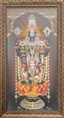 Lord Balaji &amp; Goddess Lakshmi with stone work Photo Frame