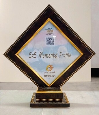 Memento Photo Frames 5&quot; x 5&quot;  - Gold color lining (Upload your Photo or Certificate here)