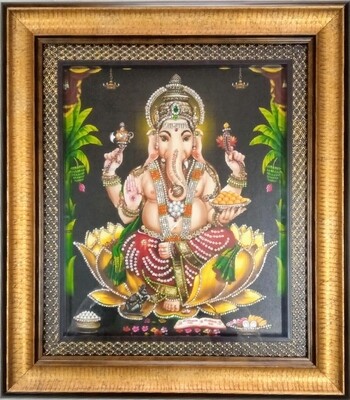 Lord Ganesh Photoframe with rich stone work